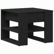 VidaXL Table basse Chêne noir 55,5 x 55 x 45 cm Bois d'ingénierie Modèle Cristal Design - 862730
