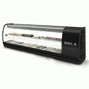 Vitrine réfrigérée à sushi SLIM - Double froid - 7 bacs GN 1/6 - 1350 mm - VSL7S | Sayl Barcelona