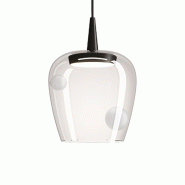 Zafferano Suspension Bilia 230V LED 8W en verre borosilicaté soufflé, finition Noir Sablé, diamètre 18 cm, hauteur totale 324 cm - multicolore 805