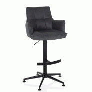 Chaise de salle à manger / chaise pivotante SOLAO LIFE HIGH Tissu anthracite hjh LIVING - gris polyester 661040 Chaise de salle à manger / chaise pivotante SOLAO LIFE HIGH Tissu anthracite hjh LIVING - gris polyester 661040