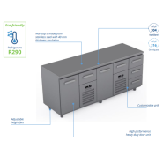 Comptoir réfrigéré en acier inoxydable -2000 × 660 × 900 mm - CST-20-10103 Comptoir réfrigéré en acier inoxydable -2000 × 660 × 900 mm - CST-20-10103