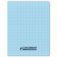 CONQUERANT Lot de 10 Cahier Classique PP piqué 17x22, 96p./48 feuilles 90g/m², Séyès, coloris bleu pastel - 3020120225982