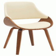 Décoshop26 - Chaise de salle à manger x1 design scandinave en bois courbé couleur noyer et PVC crème 10_0007352 - beige Bois massif 3000266067738