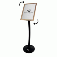 Edimeta Porte-Message / Menu Cadro-clic A3 Bois sur pied courbé Noir - beige 214030NH