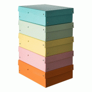 Falken Lot de 5 Boîte PureBox Pastel A4 haut. 100 mm, en carton ép. 1,25 mm, coloris assortis - multicolore en carton 22001960000F