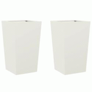 Helloshop26 - Jardinière bac lit surélevé plantes fleurs jardin terrasses lot de 2 45 x 45 x 75 cm acier blanc 02_0038979 - 3000217981830 Helloshop26 - Jardinière bac lit surélevé plantes fleurs jardin terrasses lot de 2 45 x 45 x 75 cm acier blanc 02_0038979 - 3000217981830