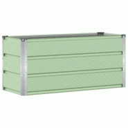 Helloshop26 - Jardinière design moderne polyvalente terrasse 100 x 40 x 45 cm en acier vert 02_0059258 - vert acier 3000241027924