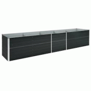 Helloshop26 - Jardinière lit surélevé plantes fleurs jardin acier galvanisé 400 x 80 x 77 cm anthracite 02_0001119 - 3000074781536 Helloshop26 - Jardinière lit surélevé plantes fleurs jardin acier galvanisé 400 x 80 x 77 cm anthracite 02_0001119 - 3000074781536