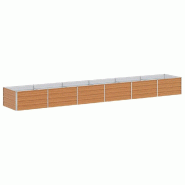 Helloshop26 - Jardinière surélevée à drainage intégré extérieure 480 x 80 x 45 cm en acier galvanisé marron clair 02_0059028 - marron métal 3