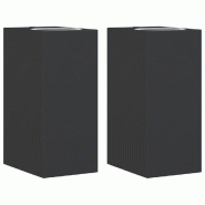 Helloshop26 - Lot de 2 appliques murales extérieur 6,5 x 9,5 x 15 cm résistant intempéries design moderne en aluminium noir 02_0056615 - noir 30002