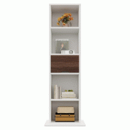 Merax armoire miroir pivotante 45 x 45 x 168 cm, miroir en pied, niches ouvertes et tiroir, blanc - blanc NK000704AAK Merax armoire miroir pivotante 45 x 45 x 168 cm, miroir en pied, niches ouvertes et tiroir, blanc - blanc NK000704AAK