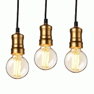 PLAFONNIER AVEC UN LOOK RÉTRO - KIT DE 3 - LAITON EDISON - DOUILLE DE LAMPE 03_0003204 PLAFONNIER AVEC UN LOOK RÉTRO - KIT DE 3 - LAITON EDISON - DOUILLE DE LAMPE 03_0003204