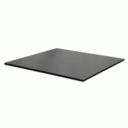 Plateau carré de table intérieur/extérieur Mésa 70x70cm en compact caviar