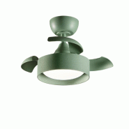 Ventilateur de plafond avec LED intégrée 22 W, pales rétractables en acrylique vert forêt, moteur CC 40 W, Ø55 cm - Perenz - vert 7216 VE CT