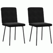 VidaXL Chaises à manger lot de 2 Noir Velours Modèle Vega Master Nordique - 4101192