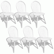 VidaXL Chaises à manger lot de 6 blanc bois d'hévéa solide Modèle Altéa Royale - 272090