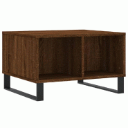 VidaXL Table basse Chêne marron 60x50x36,5 cm Bois d'ingénierie Modèle Flex Vent Élite - 830555
