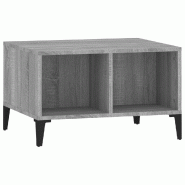 VidaXL Table basse Sonoma gris 60x50x36,5 cm Bois d'ingénierie Modèle Soleil Polaris Plus - 821042