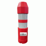 Balise J11 couleurs pour parkings et voies privées - Rouge, Avec Douille M12 à sceller