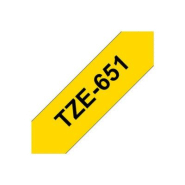 Brother Rouleau de ruban adhésif laminé, TZe-651, noir sur jaune, 2,4 cm x 8 m Brother Rouleau de ruban adhésif laminé, TZe-651, noir sur jaune, 2,4 cm x 8 m
