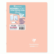 Clairefontaine Lot de 10 Cahier Kover Book Blush 17x22, 96p./48 feuilles 90 g/m² piquées, couv. Coloris corail, Séyès - 3037929514797