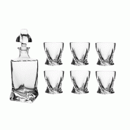 Coffret carafe avec 6 verres Rugg -  Transparent Rond Verre Table Passion 9.5x9.5 cm - transparent verre 3106233520036