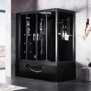 COMBI BALNEO DOUCHE HAMMAM CBH BLACK ARCHIPEL® 179X97 - GAUCHE