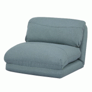 Décoshop26 - Chaise-lit canapé matelas de relaxation en tissu/textile gris-bleu 04_0003101 - bleu 3000482732694