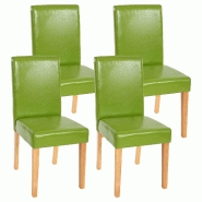 Décoshop26 - Lot de 4 chaises de salle à manger synthétique vert pieds clairs CDS04131 - 3000071120529