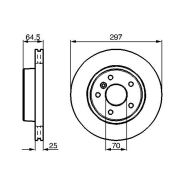 Disque de frein BOSCH 0986478483 - ventilé intérieur - avant - 5 trous - épaisseur 25 mm Disque de frein BOSCH 0986478483 - ventilé intérieur - avant - 5 trous - épaisseur 25 mm