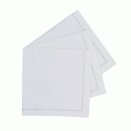 ECOLOMIQUE - 10 Pcs - Serviette en coton blanc - 40 x 40 cm - blanc textile ECO8NPSVC40WH