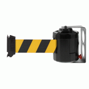 Enrouleur à sangle mural 15m — sangle large 100mm rouge/blanc - Noir / Jaune