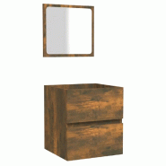 Helloshop26 - Armoire de bain murale design pratique rangement 41 x 38,5 x 45 cm en bois d'ingénierie chêne fumé 02_0048426 - Bois massif 300023527