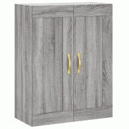 Helloshop26 - Armoire murale polyvalente avec 3 compartiments salon chambre 69,5 x 34 x 90 cm en bois gris sonoma 02_0049309 - gris Bois massif 300023