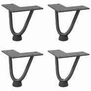 Helloshop26 - Lot de 4 pieds en épingle à cheveux pour table basse 10 cm design moderne finition mate en acier anthracite 02_0056709 - acier 3000239