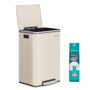 Helloshop26 - Poubelle de cuisine 50 litres avec 15 sacs poubelle en acier seau intérieur amovible en plastique avec couvercle 12_0007183 - 300022392 Helloshop26 - Poubelle de cuisine 50 litres avec 15 sacs poubelle en acier seau intérieur amovible en plastique avec couvercle 12_0007183 - 300022392