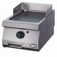 Plaque à snacker électrique plaque simple nervurée chromée - 4,5 kw... - PGR7E40NC