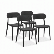 RATTATAN Lot de 4 chaises en polypropylène, design classique et résistant, monobloc,  pour jardin, terrasse, cuisine, bar et restaurants - MAGGIE -