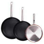 San Ignacio Agros - Set de 3 Poêles en Aluminium Forgé Ø24/Ø28/Ø30cm - PK8722