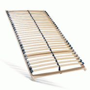 Sleepneo Sommier à lattes 140x200 cm, 7 zones, 28 lattes en bois de hêtre, fabriqué en Allemagne, jusqu'à 150 kg - marron LR0114201SP100