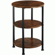 Tectake Table d’appoint COLCHESTER 40x61cm - Bois foncé industriel, rustique - 404257 - marron Bois manufacturé 404257