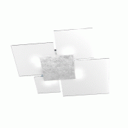 Top light Plafonnier rectangulaire Toplight Upgrade 4 lumières avec culot GX53, structure couleur argent et blanc, design moderne 91x86x15cm - blanc