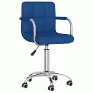 VidaXL Chaise Pivotante De Salle à Manger Bleu Tissu - bleu 3087973 VidaXL Chaise Pivotante De Salle à Manger Bleu Tissu - bleu 3087973