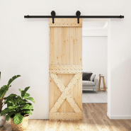 Vidaxl porte coulissante et kit de quincaillerie 70x210 cm pin massif 3203242 Vidaxl porte coulissante et kit de quincaillerie 70x210 cm pin massif 3203242