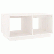 VidaXL Table basse Blanc 80x50x40 cm Bois massif de pin Modèle Polaris Confort - 814435