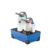 250689w - Bac de rétention en acier peint pour bidons - construction soudée, empilable, anti-corrosion_0
