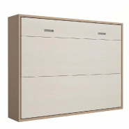 Armoire lit escamotable SKYROS 140*200 cm structure beige façade crème