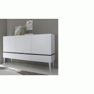 Buffet haut blanc laqué mat et couleur wengé moderne brick