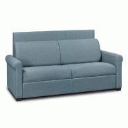 CANAPÉ 2- BELLE EPOQUE CANAPEXPRESS  LATTES 120CM MATELAS MÉMORY  22CM TÊTE DE LIT INTÉGRÉE  BLEU TURQUOISE