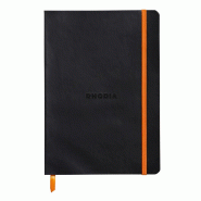 Carnet souple Rhodiarama noir A5, 160p./80 feuilles ivoire 90 g/m², dot grid - noir 117452C